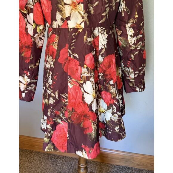 VTG Dennis Basso Raincoat Women’s XS Floral Art To Wear Peplum City Chic Cottage - Picture 6 of 15